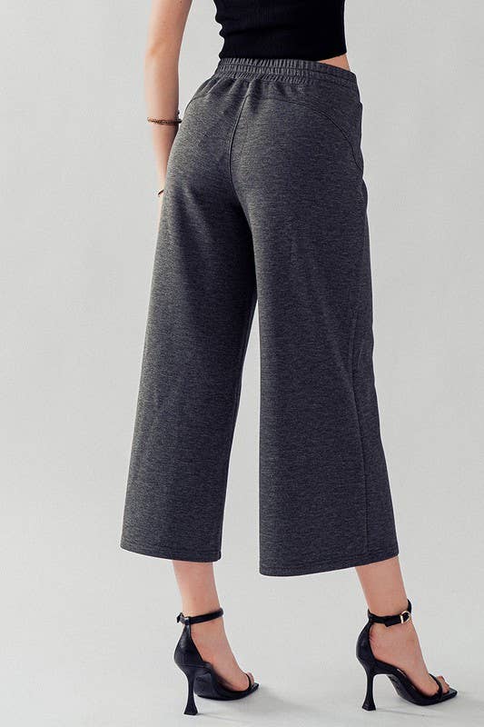 Urban Daizy Wide Leg French Terry Crop Pants Deep-Lavender Pants - Women's (UDZ-PT-00100) – alternate view 14