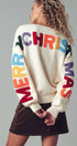 Urban Daizy Rainbow Graphic Lettering Oversized Knit Sweater Cream Knit Sweater - Women's (UDZ-TP-00814) – alternate view 2