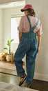 Wide Leg Denim Overalls with Utility Pockets in DENIM - Women's Jumpsuits | Urban Daizy