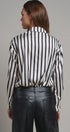Ribbon Stripe Satin Button Down