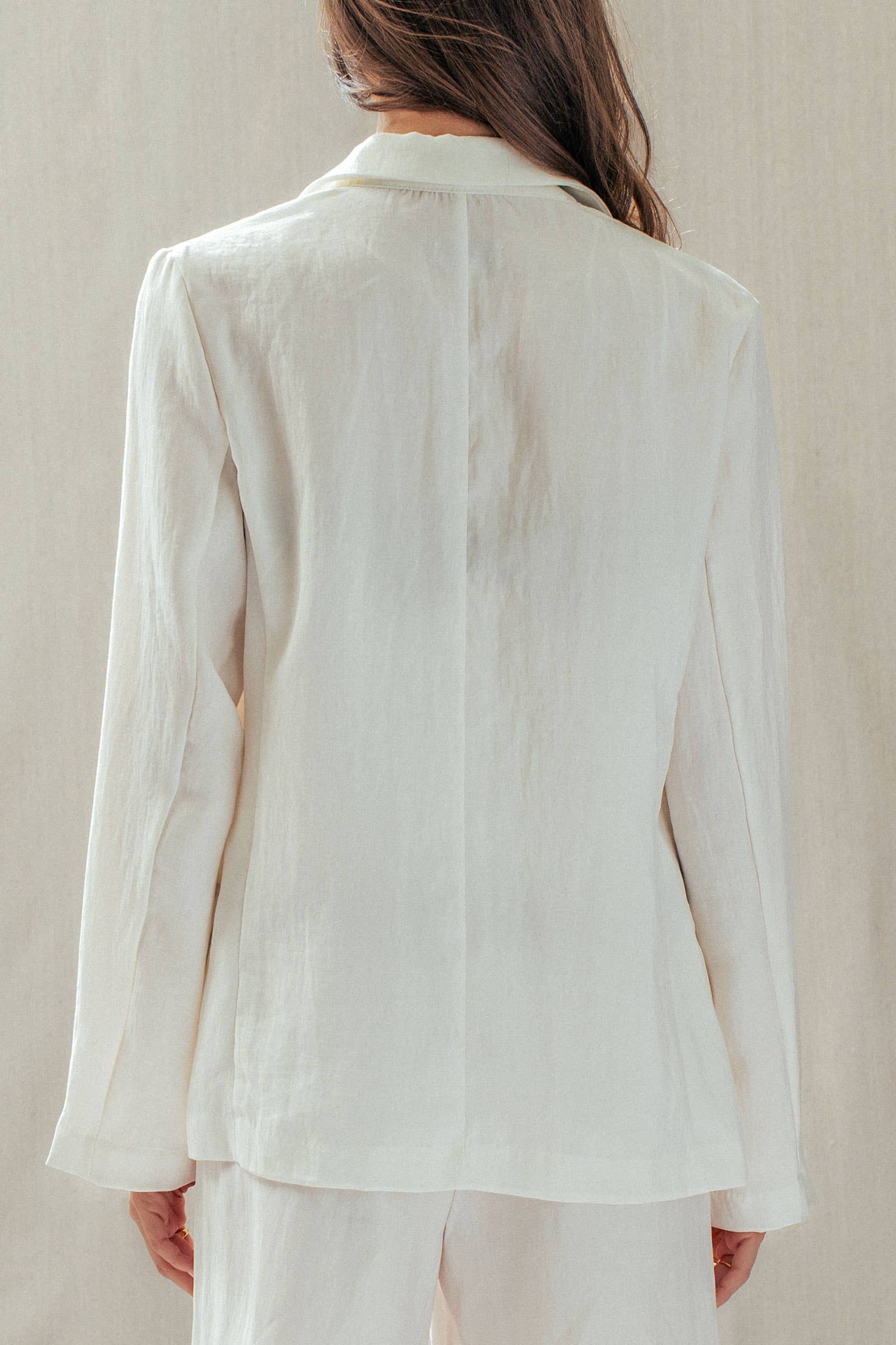 Relaxed Fit Open Front Blazer