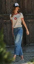 Pumpkin Embroidered Crew Neck Knit Tee in IVORY - Women's Sweaters | Urban Daizy