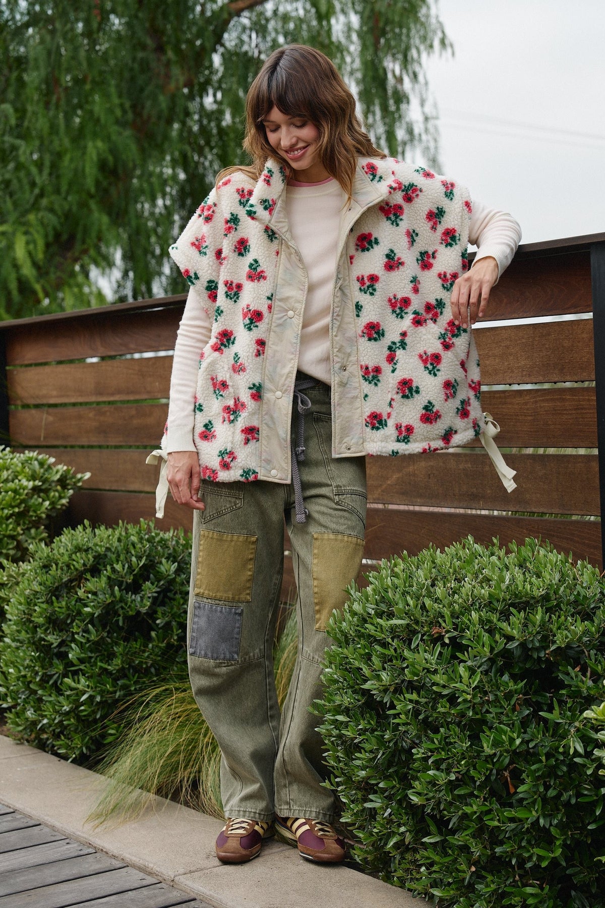 Painted Garden Fuzzy Vest in PRINT - Women's Vests | Urban Daizy