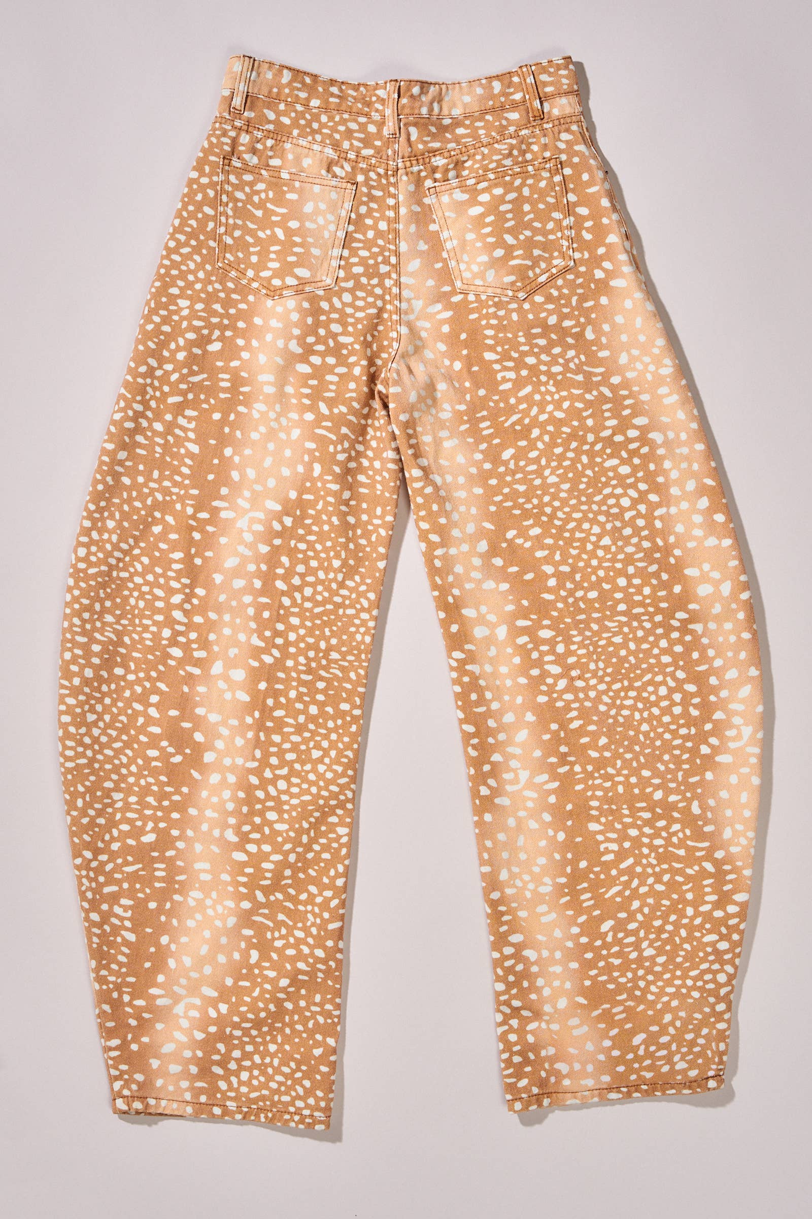 Bambi Deer Print Wide Leg Denim Pants