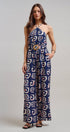 Urban Daizy Geometric Print Halter Belted Wide Leg Jumpsuit Blush Jumpsuit - Women's (TNJU0181-Blush) – alternate view 17