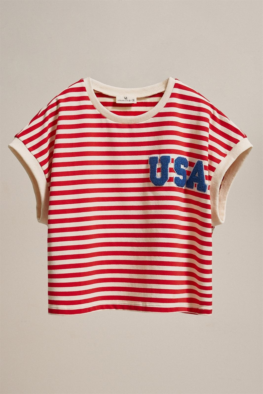 USA Striped French Terry Knit Tee