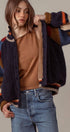 Urban Daizy Chunky Rib-Knit Faux Fur Lined Cardigan Navy Cardigan - Women's (UDZ-KN-00652) – alternate view 4