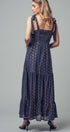 Urban Daizy Metallic Tie-Shoulder Smocked Maxi Dress Navy-Gold Dress - Women's (UDZ-KN-00657) – alternate view 6