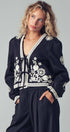 Urban Daizy Embroidered Boho Tie Neck Blouse Ecru Blouse - Women's (UDZ-OT-00357) – alternate view 3