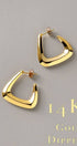Urban Daizy 14K Gold Architectural Triangle Hoop Statement Earrings Gold Hoop Earrings (UDZ-JW-00012) – alternate view 2