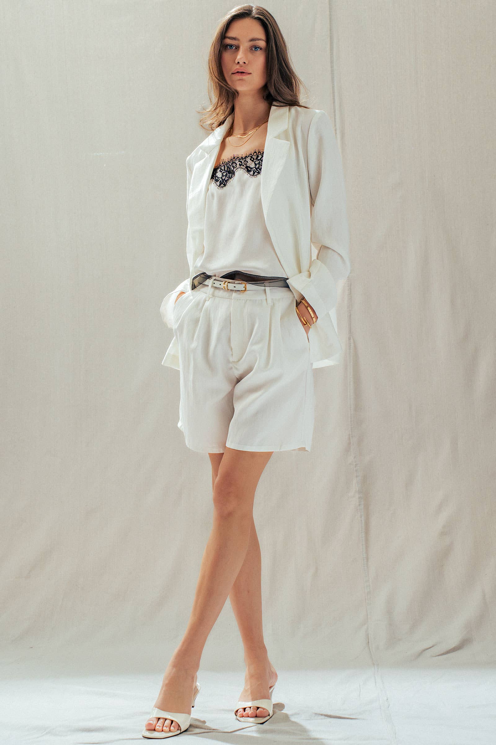 Relaxed Fit Open Front Blazer