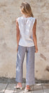 Urban Daizy Linen Wide-Leg Drawstring Pants Navy-Stripe Pants - Women's (UDPT0177-Navy-Stripe) – alternate view 7