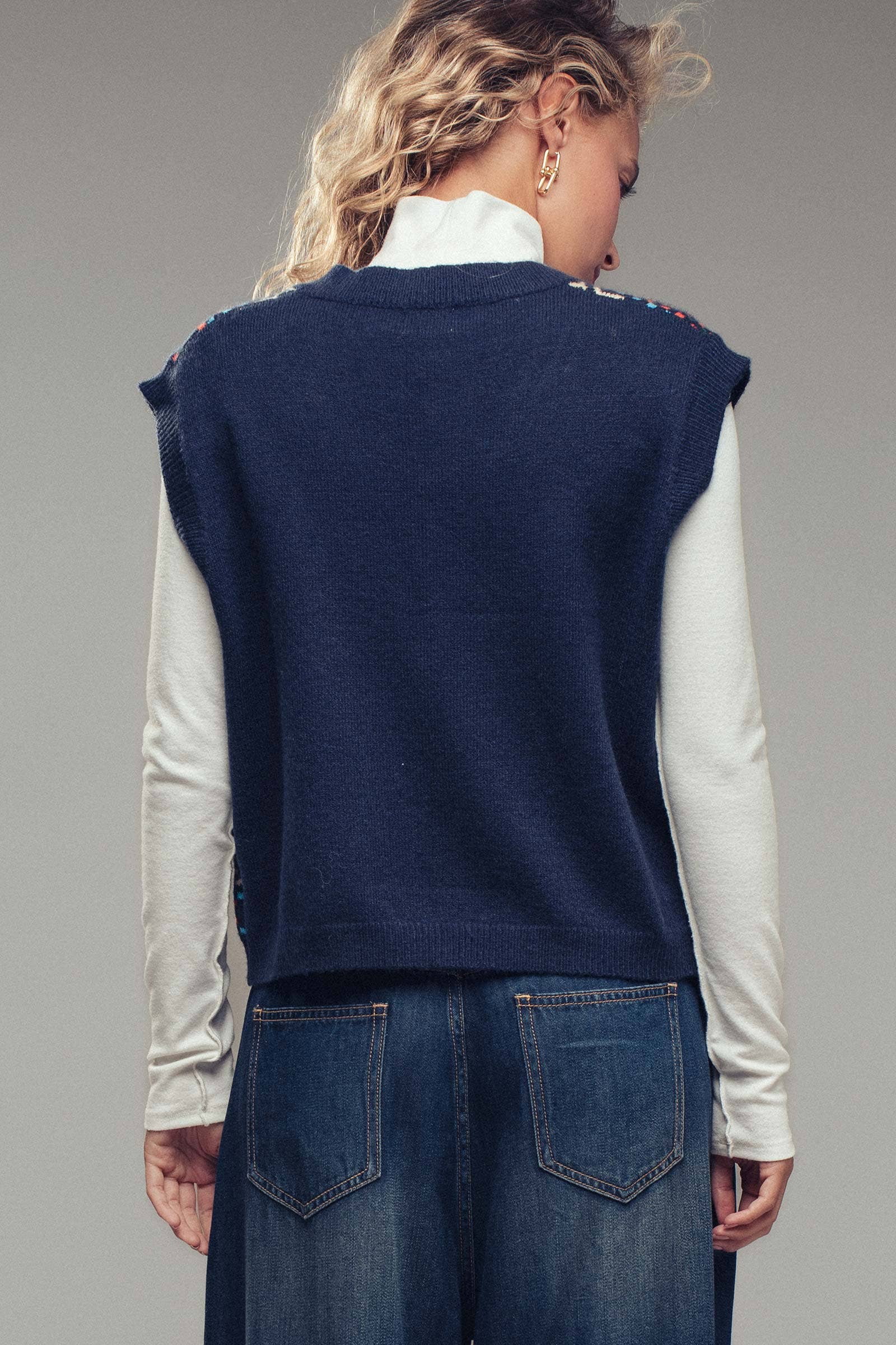 Equestrian Horse Intarsia Sweater Vest