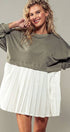 Urban Daizy Pleated Skirt Layered Statement Sweater Dress Rust Dress - Women's (UDZ-DR-00306) – alternate view 6