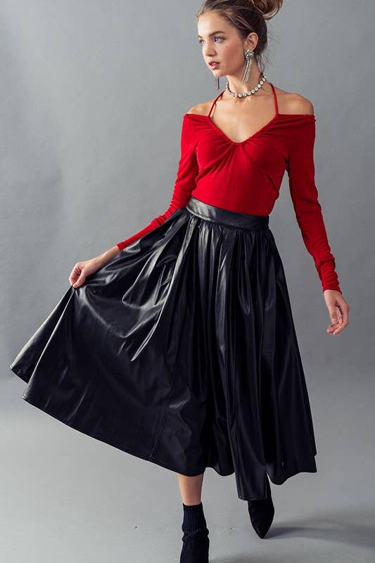 Urban Daizy Open Tie Back Scoop Neck Long Sleeve Top Champagne Blouse - Women's (UDZ-TP-00193) – alternate view 9