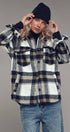 Urban Daizy Plaid Button-Down Jacket Black Shirt Jacket Shacket - Women's (UDZ-OT-00051) – alternate view 8