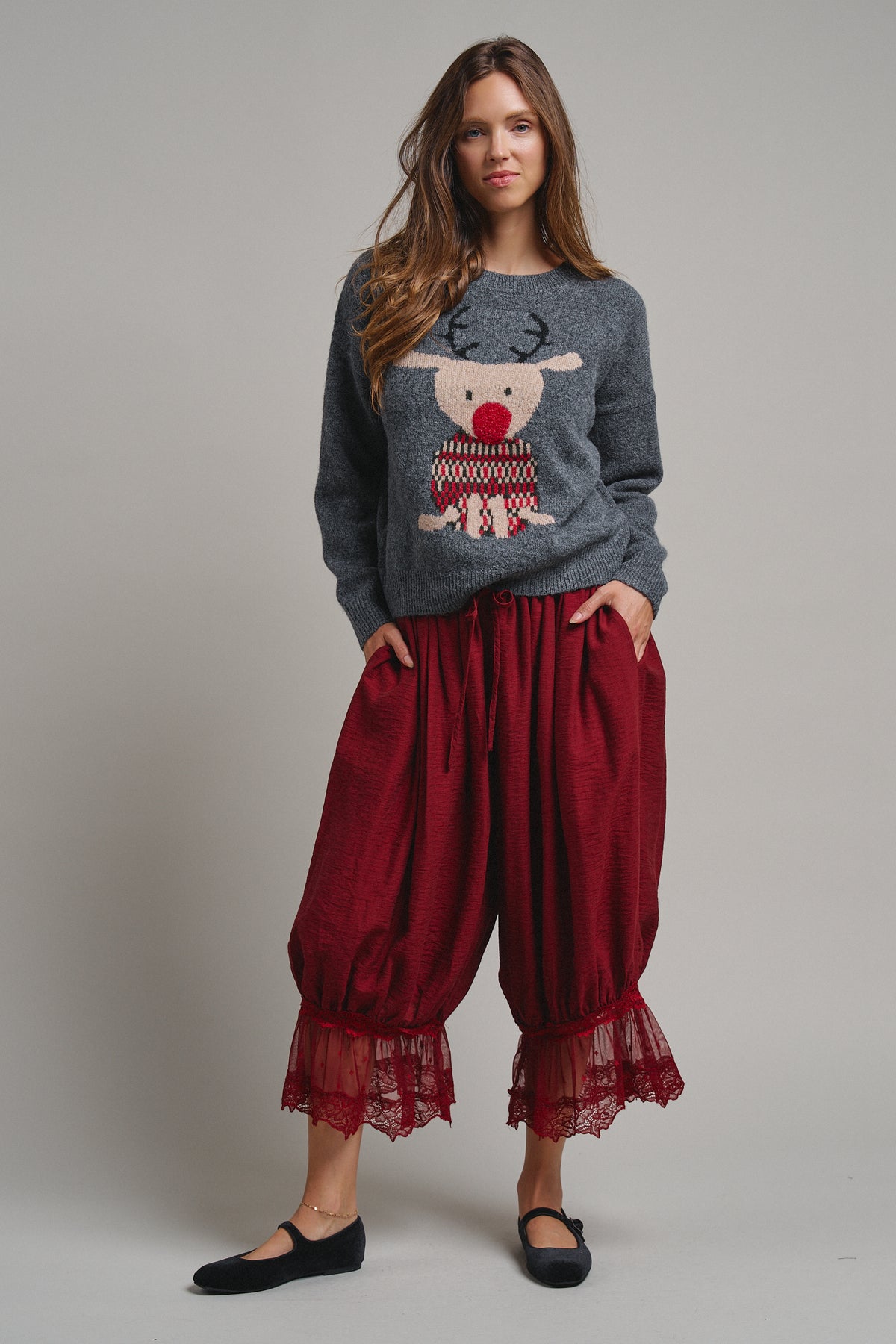 Rudolph Reindeer Knit Crewneck Sweater