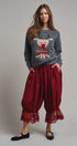Lace-Trimmed Cropped Bloomer Pants