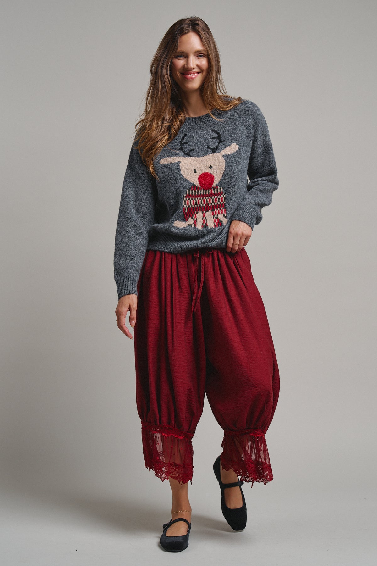 Rudolph Reindeer Knit Crewneck Sweater