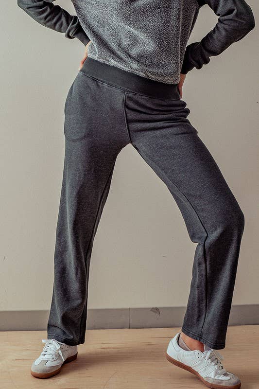 Urban Daizy Rib Waistband Straight Leg Fleece Pants Jungle-Green Pants - Women's (UDZ-PT-00094) – alternate view 9