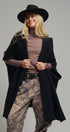 Oversized Wide Collar Open Front Poncho Cardigan in BLACK - Women's Cardigans & Shrugs | Urban Daizy