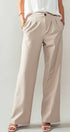Urban Daizy Contemporary High Waist Pleated Wide Leg Trousers Beige Pants - Women's (UDZ-PT-00272)