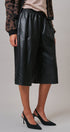 Vegan Leather Culotte Pant in BLACK - Women's Casual Pants | Urban Daizy