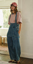 Wide Leg Denim Overalls with Utility Pockets in DENIM - Women's Jumpsuits | Urban Daizy