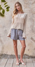 Urban Daizy Linen Drawstring Relaxed Shorts Blue-Stripe Shorts - Women's (TNPT0831-Blue-Stripe) – alternate view 8