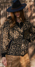 Hooded Leopard Knit Jacket With Gold Buttons | wholesale coat - women's | Urban Daizy