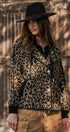 Hooded Leopard Knit Jacket With Gold Buttons | wholesale coat - women's | Urban Daizy