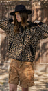Hooded Leopard Knit Jacket With Gold Buttons | wholesale coat - women's | Urban Daizy