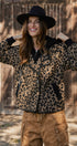 Hooded Leopard Knit Jacket With Gold Buttons | wholesale coat - women's | Urban Daizy