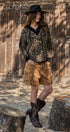 Hooded Leopard Knit Jacket With Gold Buttons | wholesale coat - women's | Urban Daizy