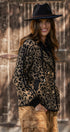 Hooded Leopard Knit Jacket With Gold Buttons | wholesale coat - women's | Urban Daizy