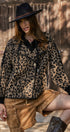 Hooded Leopard Knit Jacket With Gold Buttons | wholesale coat - women's | Urban Daizy
