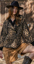 Hooded Leopard Knit Jacket With Gold Buttons | wholesale coat - women's | Urban Daizy