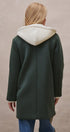 Scuba Topcoat with Detachable Hoodie in OLIVE - Women's Coats | Urban Daizy