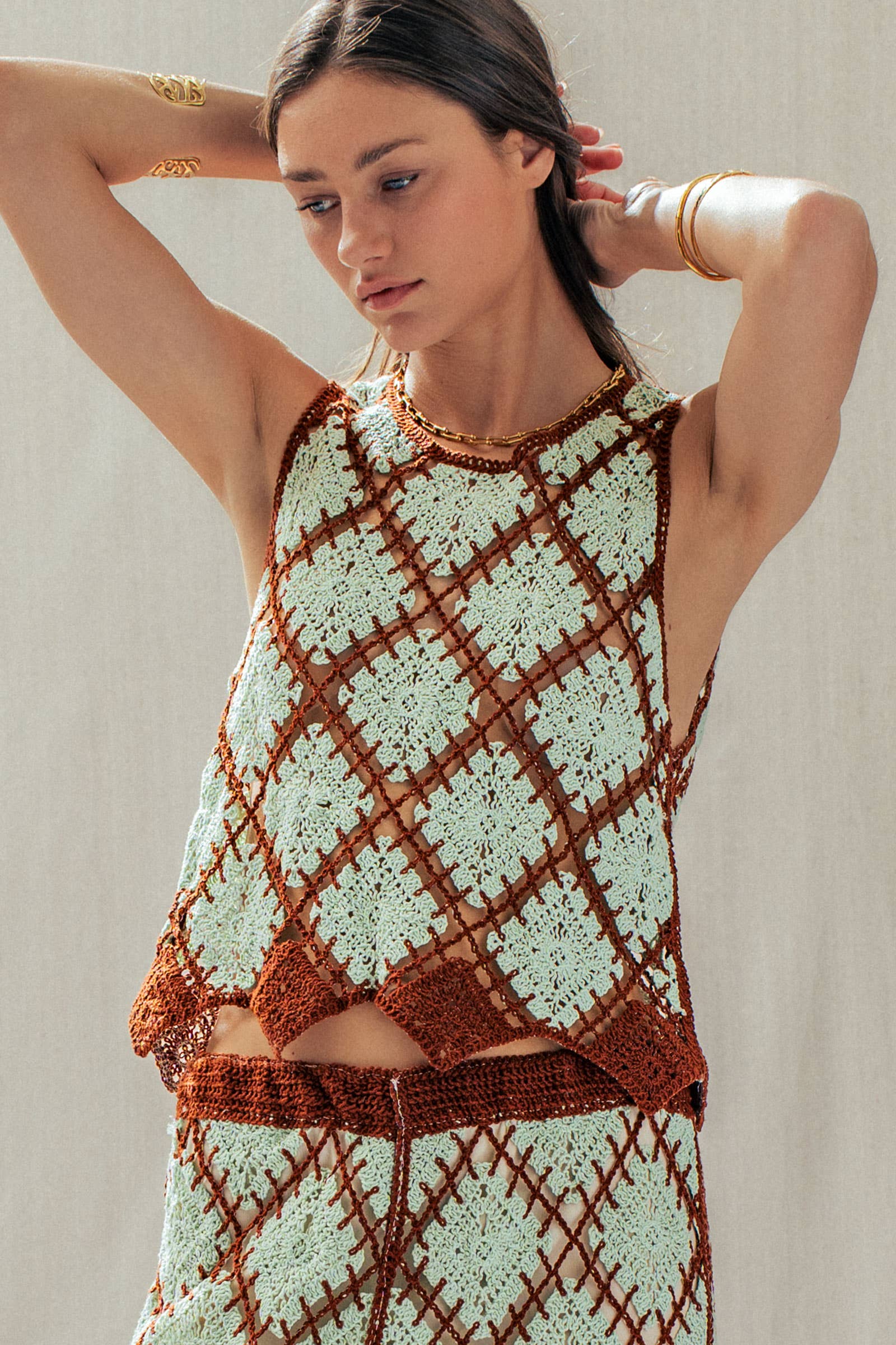 Diamond Crochet Pattern Sleeveless Tank