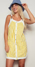 Urban Daizy Sunshine Stripe Overall Dress Blue Overalls - Women's (UDZ-AC-00159) – alternate view 6