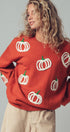 Urban Daizy Pumpkin Patch Balloon Sleeve Sweater Rust Knit Sweater - Women's (UDZ-TP-00814) – alternate view 3