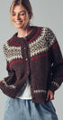 Urban Daizy Fair Isle Nordic Toggle Knit Cardigan Ivory Cardigan - Women's (UDZ-PT-00355) – alternate view 4