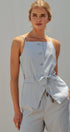 Buttoned Tie-Waist Cami Top in DEW BLUE - Women's Tops | Urban Daizy
