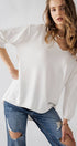 Urban Daizy Relaxed Fit V Neck Three Quarter Sleeve Tunic Top Green Tunic - Women's (UDZ-TP-00030) – alternate view 12