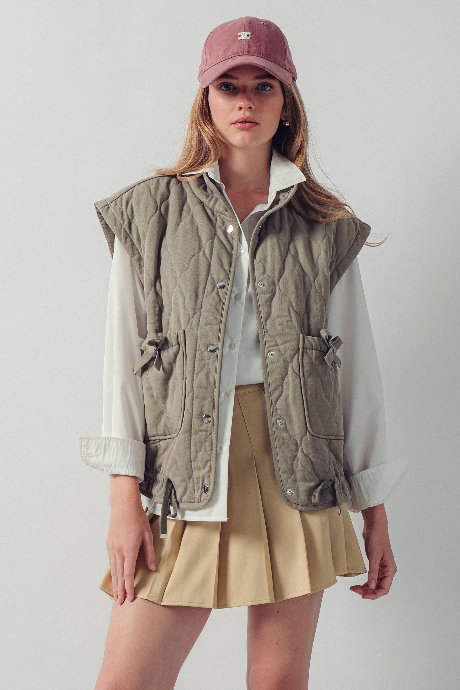 Vintage Washed Quilted Padded Vest