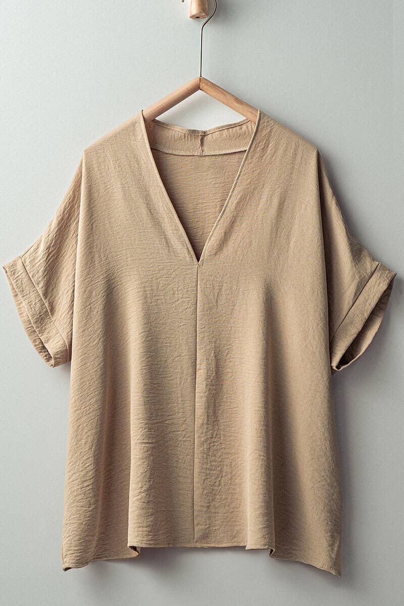 Urban Daizy Breezy Airflow V-Neck Top-FW Ivory Blouse - Women's (UDZ-TP-00270) – alternate view 14