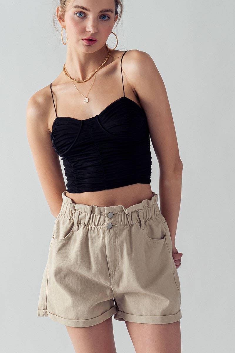 Urban Daizy Vintage High Waist Rolled Hem Denim Shorts Blue Shorts - Women's (UDZ-PT-00033) – alternate view 18