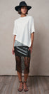 Oversized Cotton Tee with Asymmetric Lace Hem in WHITE - Women's T-Shirts & Polos | Urban Daizy