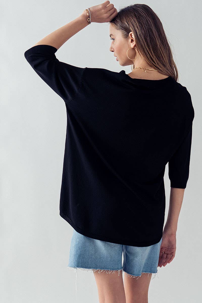 Urban Daizy Relaxed Fit V Neck Three Quarter Sleeve Tunic Top Green Tunic - Women's (UDZ-TP-00030) – alternate view 20