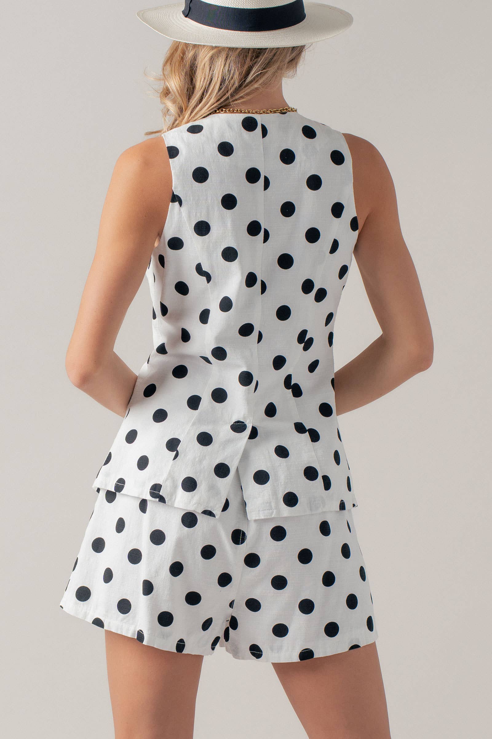 Polka Dot Cotton Linen Matching Set